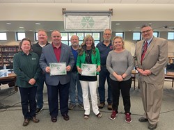 Cloverleaf Pride Award winners with the Board of Education