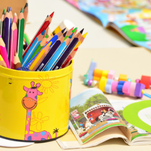 Can of colored pencils