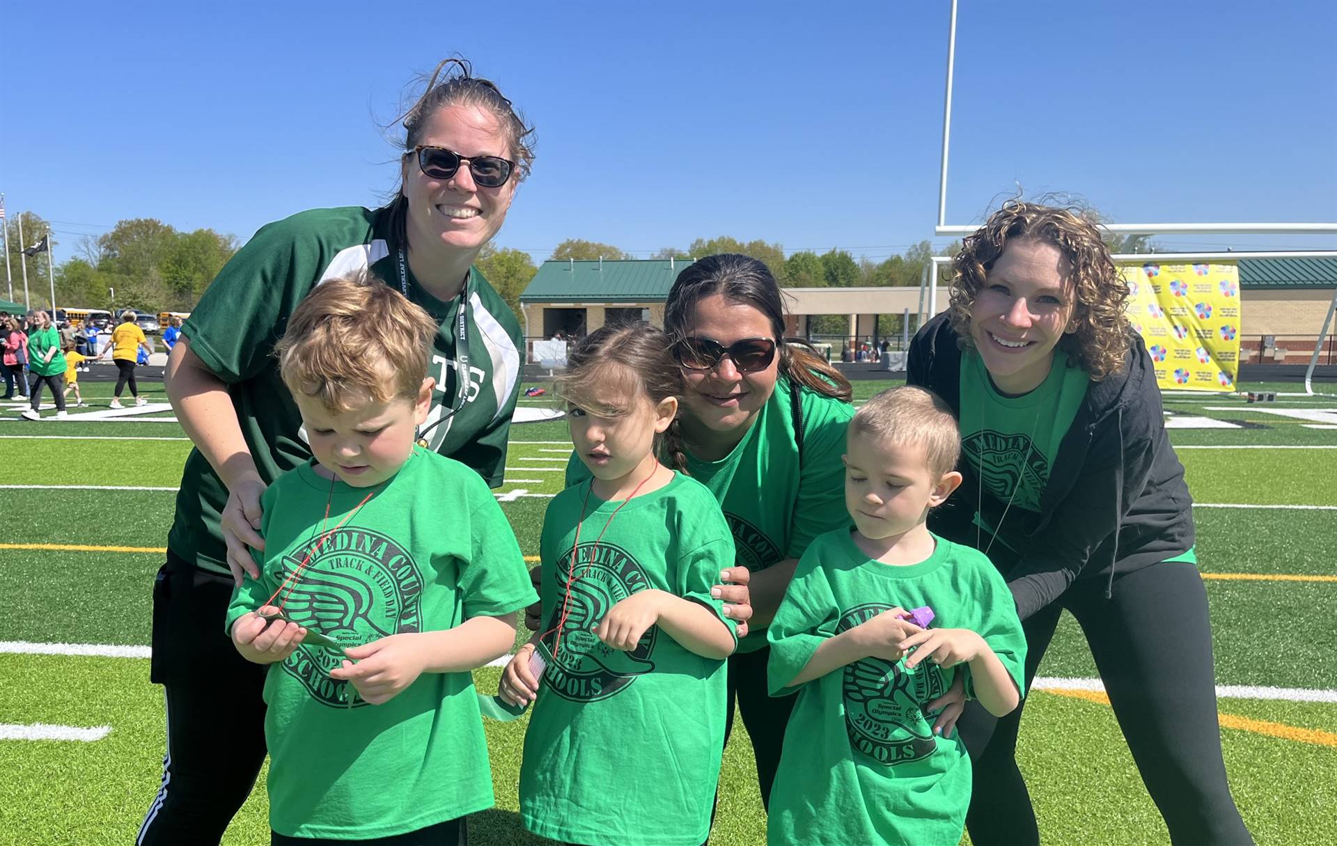 Students and staff at Special Olympics Track and Field Day