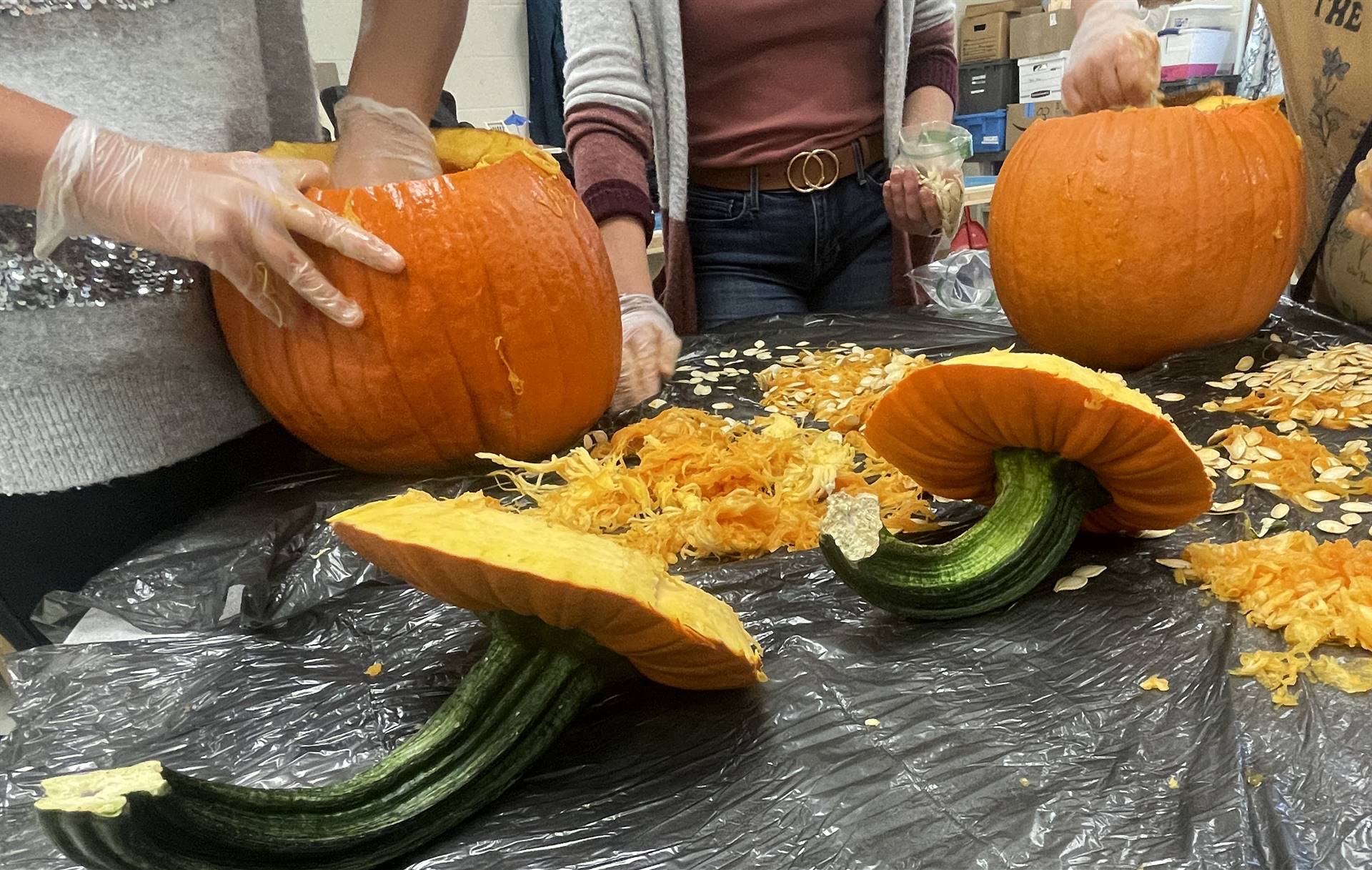 Carving pumpkins