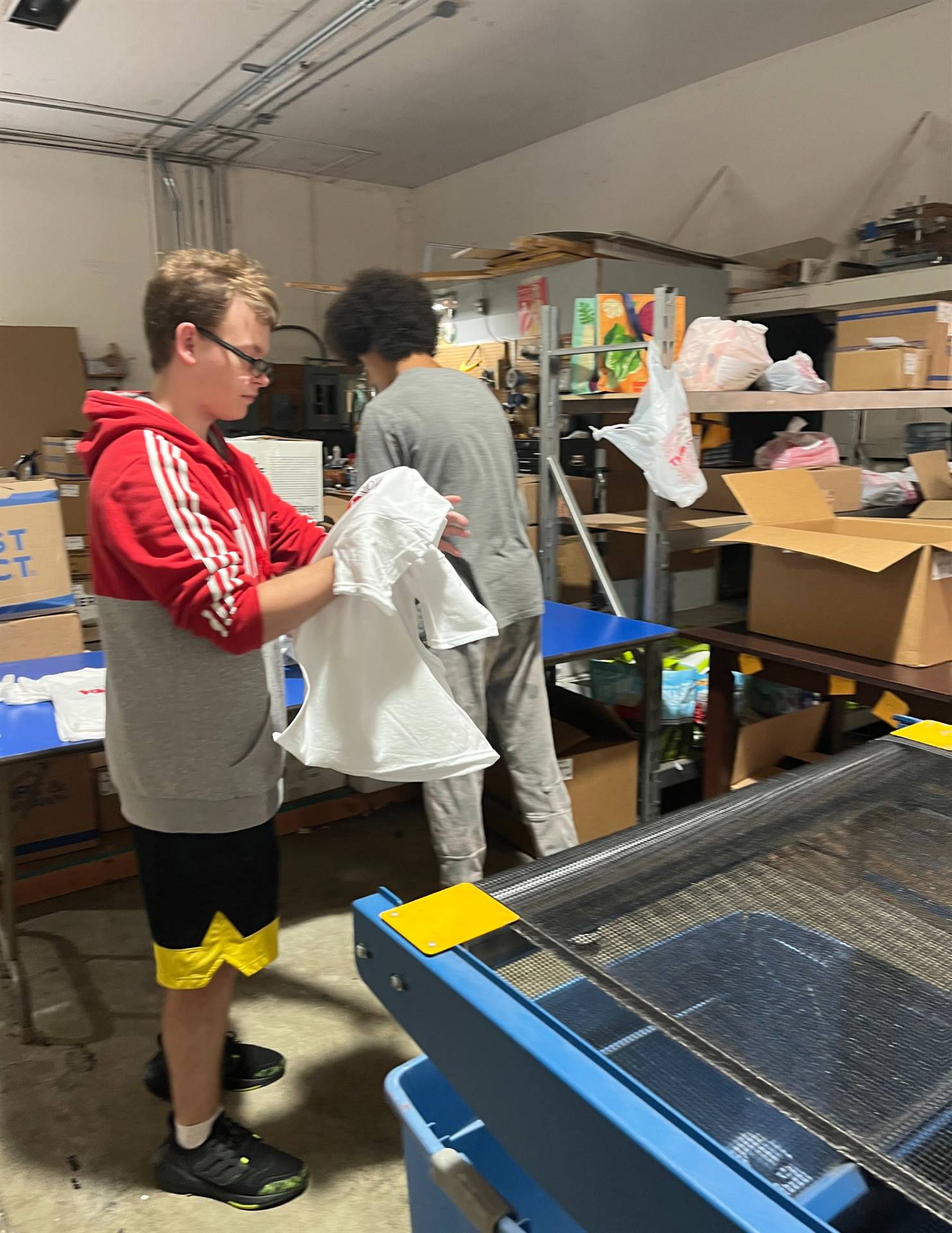 Students working