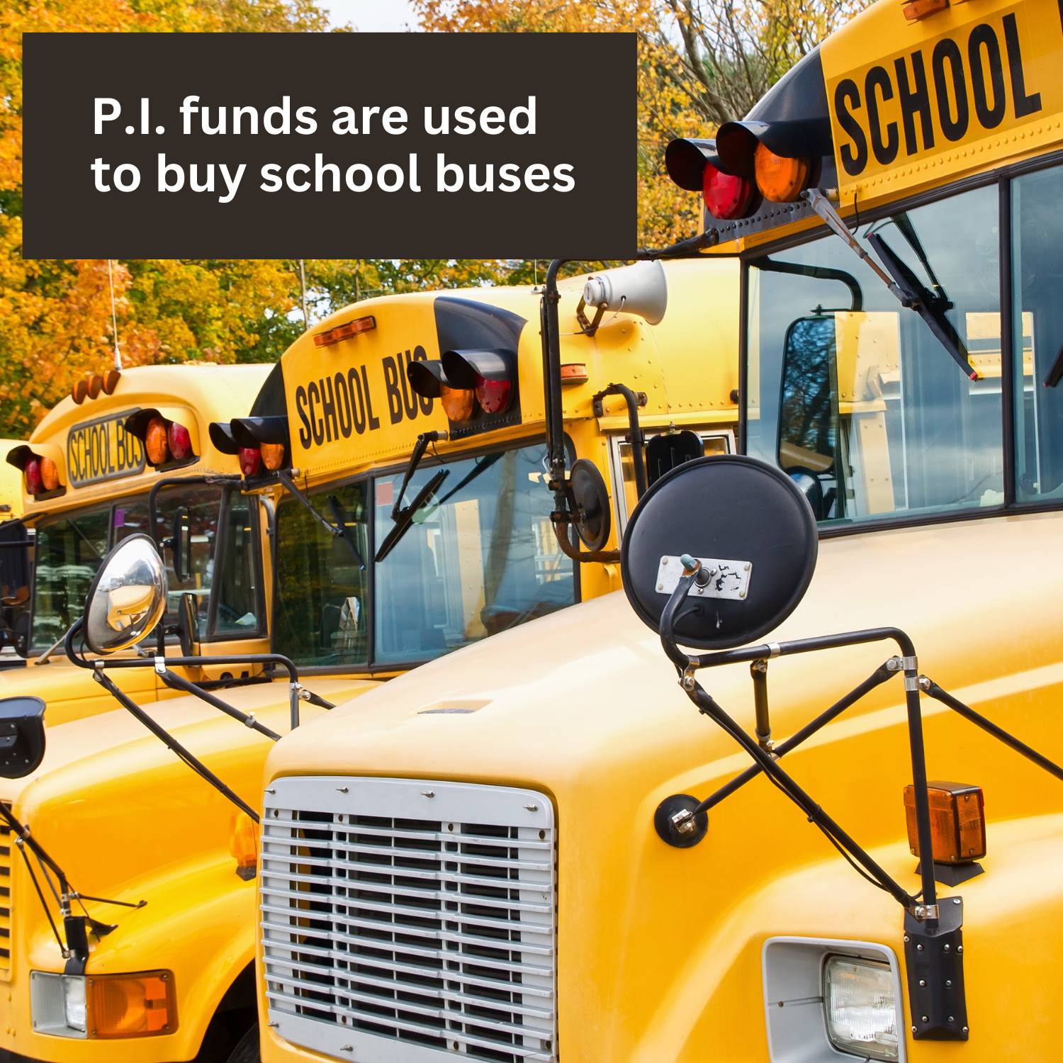 P.I. funds are used to buy school buses
