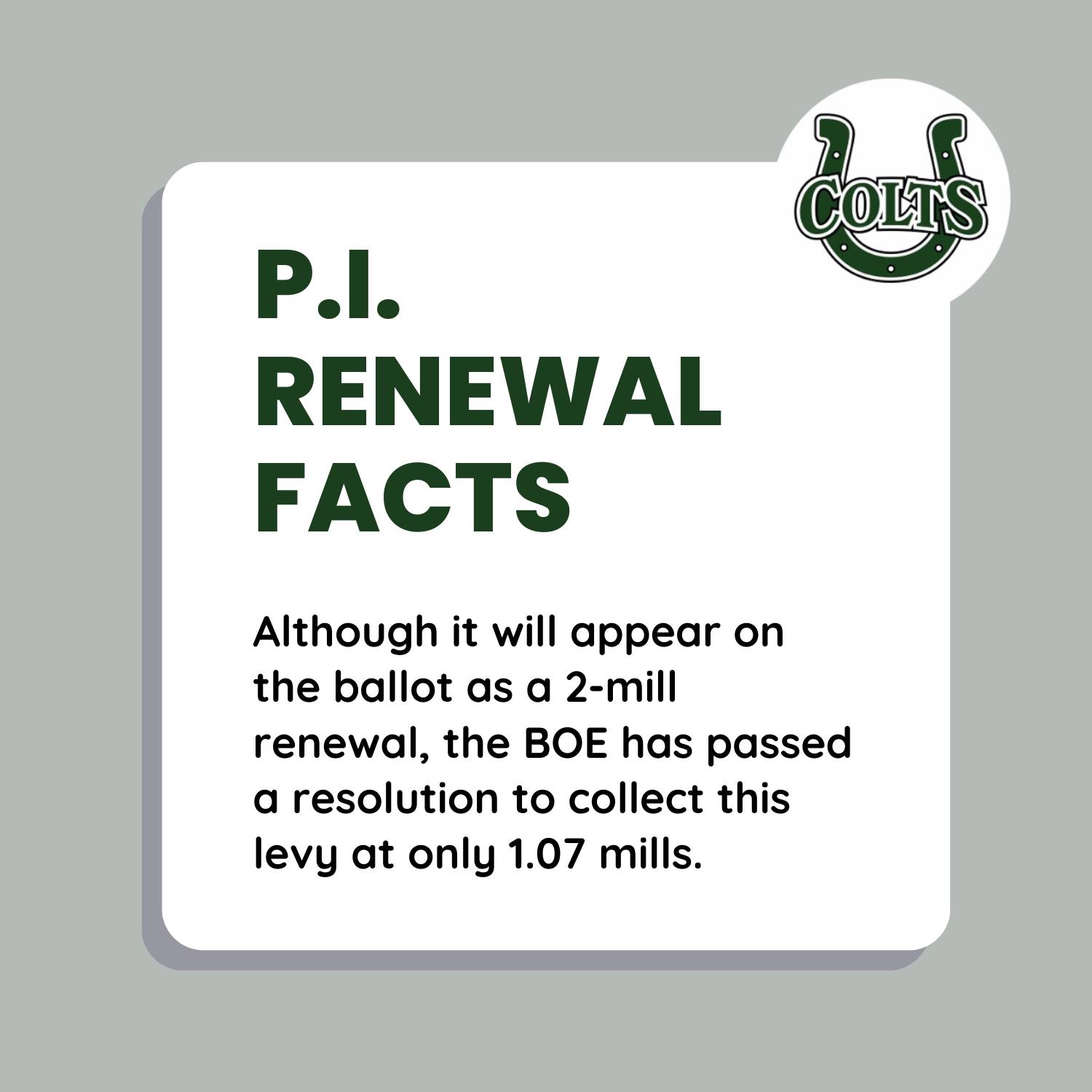 Although it will appear on the ballot as a 2-mill renewal, the BOE has passed a resolution to collec